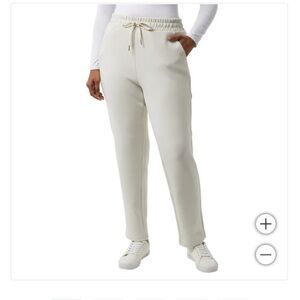 XXL 32 Heat Women’s Sueded High-Rise Supersoft Sweatpants ivory jogger pant